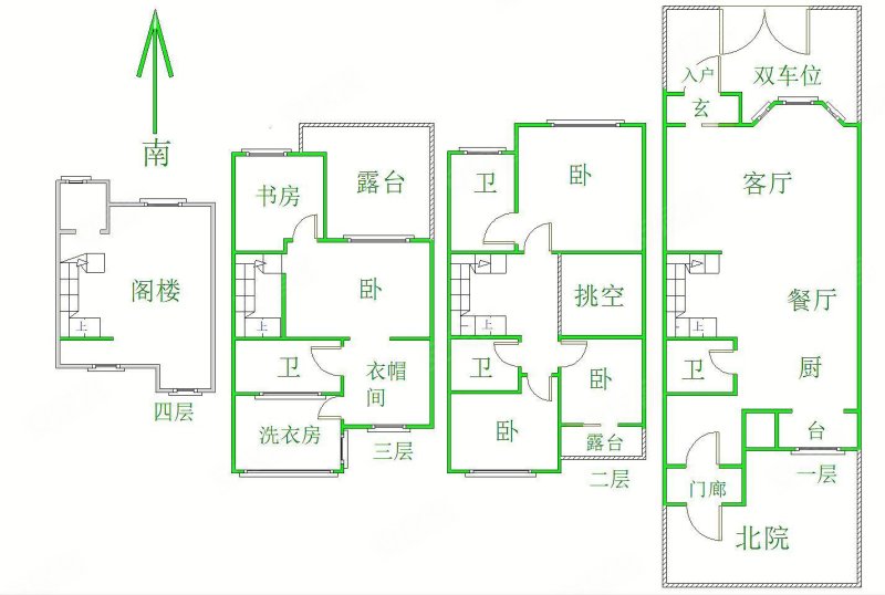 首创溪堤郡雅园(别墅)4室2厅4卫227㎡南北392万