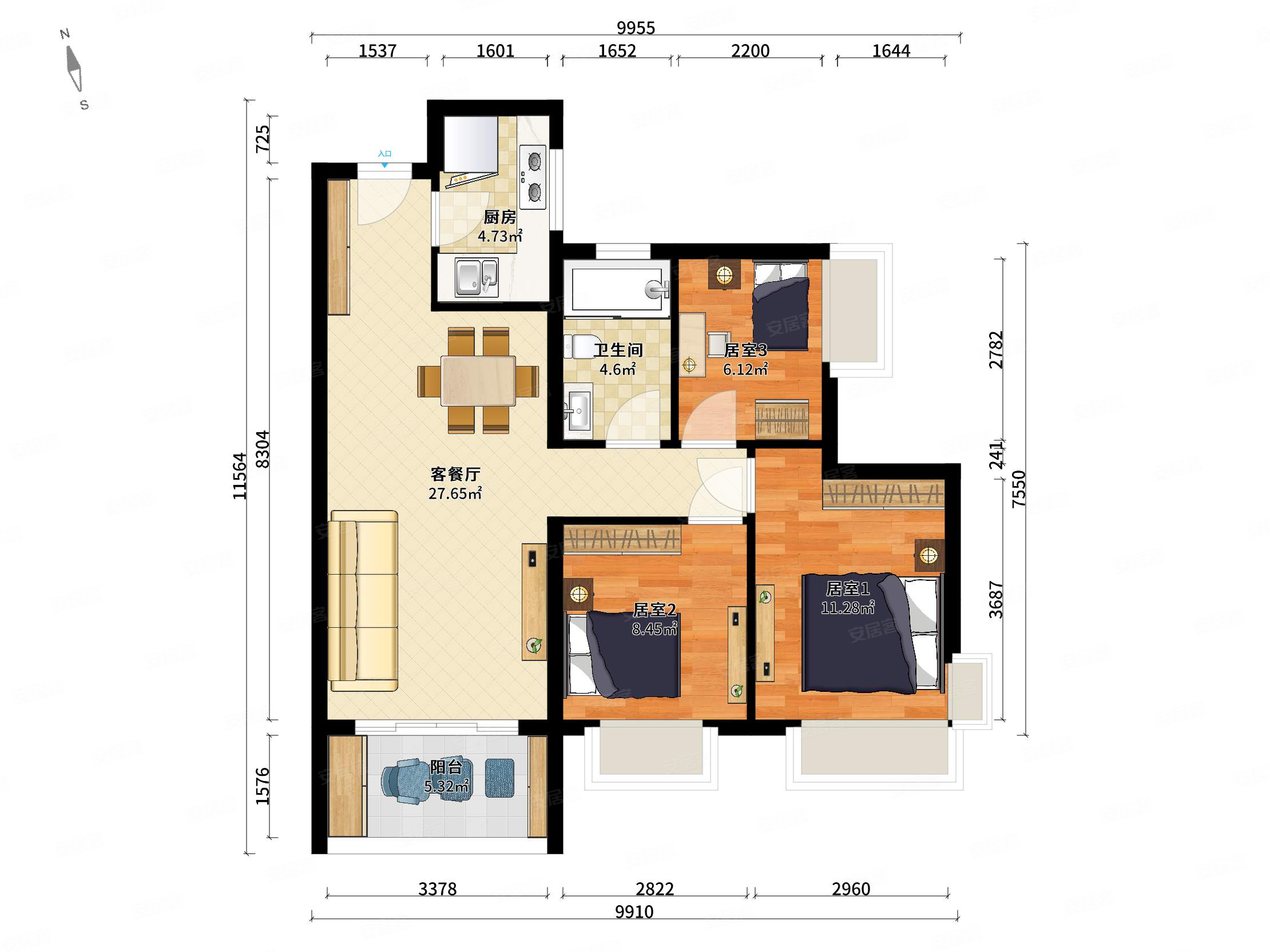 出门地铁口,楼下儿童公园,润樾山全新精装三房,价