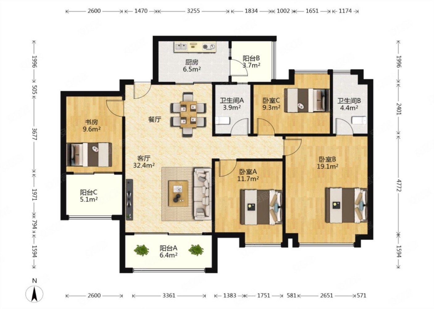 时代倾城番禺南北对流4房物业证过5年少税