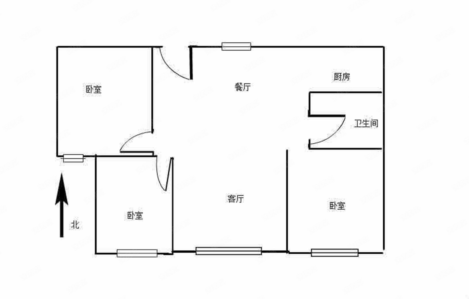 舜和国际花园3室2厅1卫120.6㎡南北117万