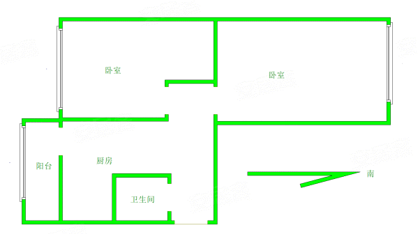 连云里(河北)2室1厅1卫48.34㎡南北82万