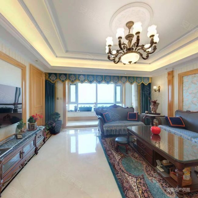 一线海景豪华装修,南北通厅四室三卫,采光充足,万达海公馆(甘井子)
