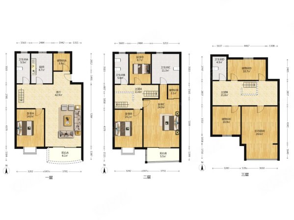 天地新城跃层看房方便能看到湖采光没有遮挡