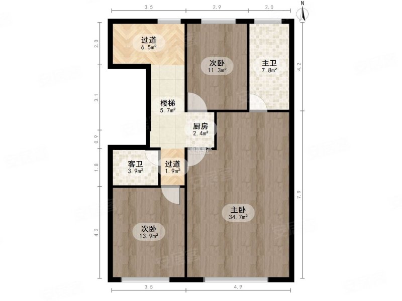 崇德园二期叠拼现房 有房本 带院带阁楼