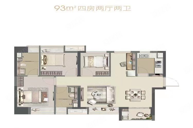 首创禧瑞风华(一期)3室2厅2卫93.07㎡南238万