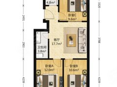 北京朝阳望京南湖东园(二区) 3室1厅1卫出租房源真实图片
