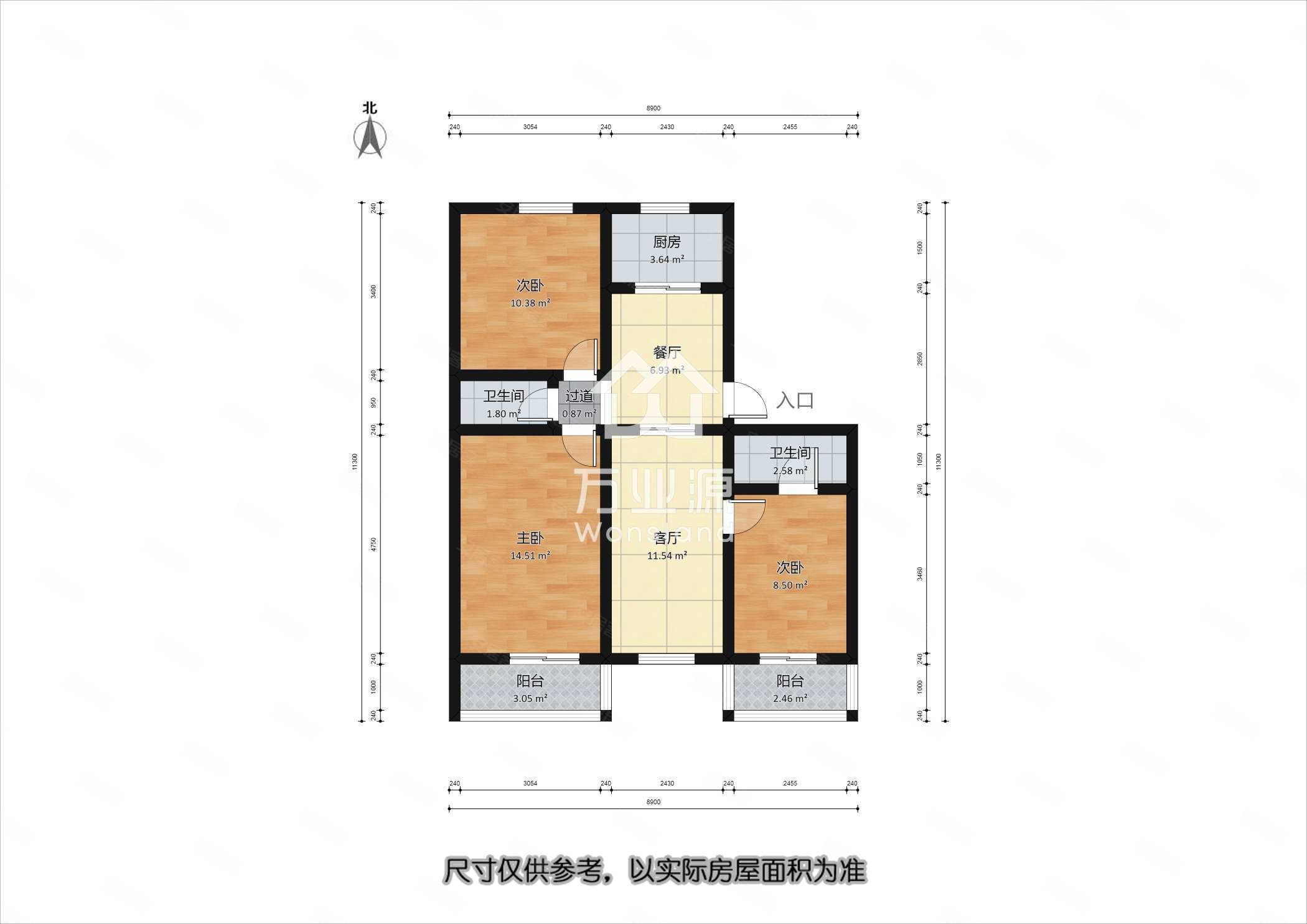 渤海石油新村(一区)3室1厅1卫83.16㎡南北72万