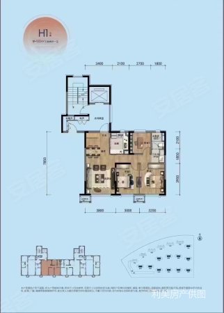 高新万科城3室2厅1卫100㎡南北54万