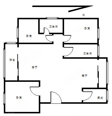 紫薇花园3室2厅1卫130㎡南北57万