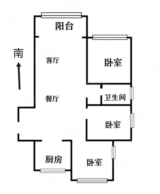 恒大御景3室2厅2卫118㎡南北63万