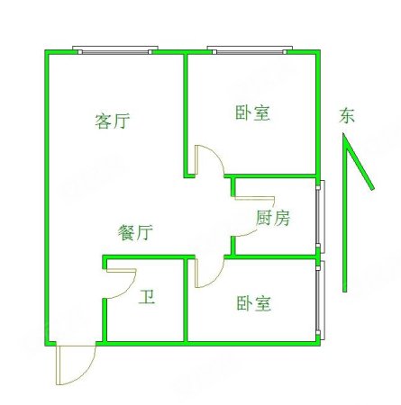 帝景苑2室2厅1卫82.14㎡东南70万