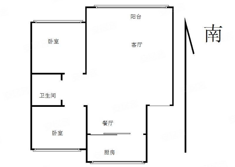 鑫丰华凯鑫城2室2厅1卫96.43㎡南北115万