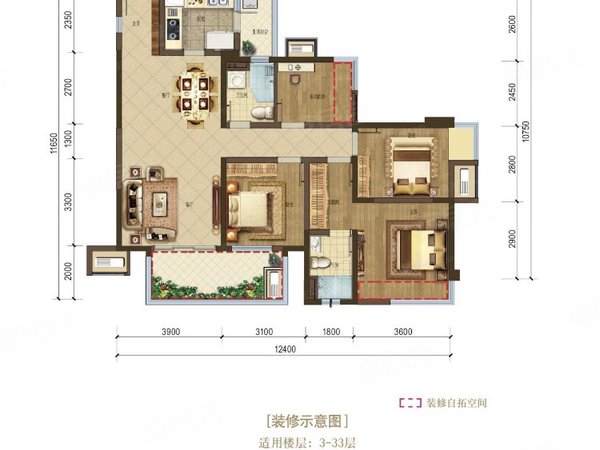 南宁西乡塘安吉澜月府澜月府  精装4房  配齐拎包入住  看房有钥匙