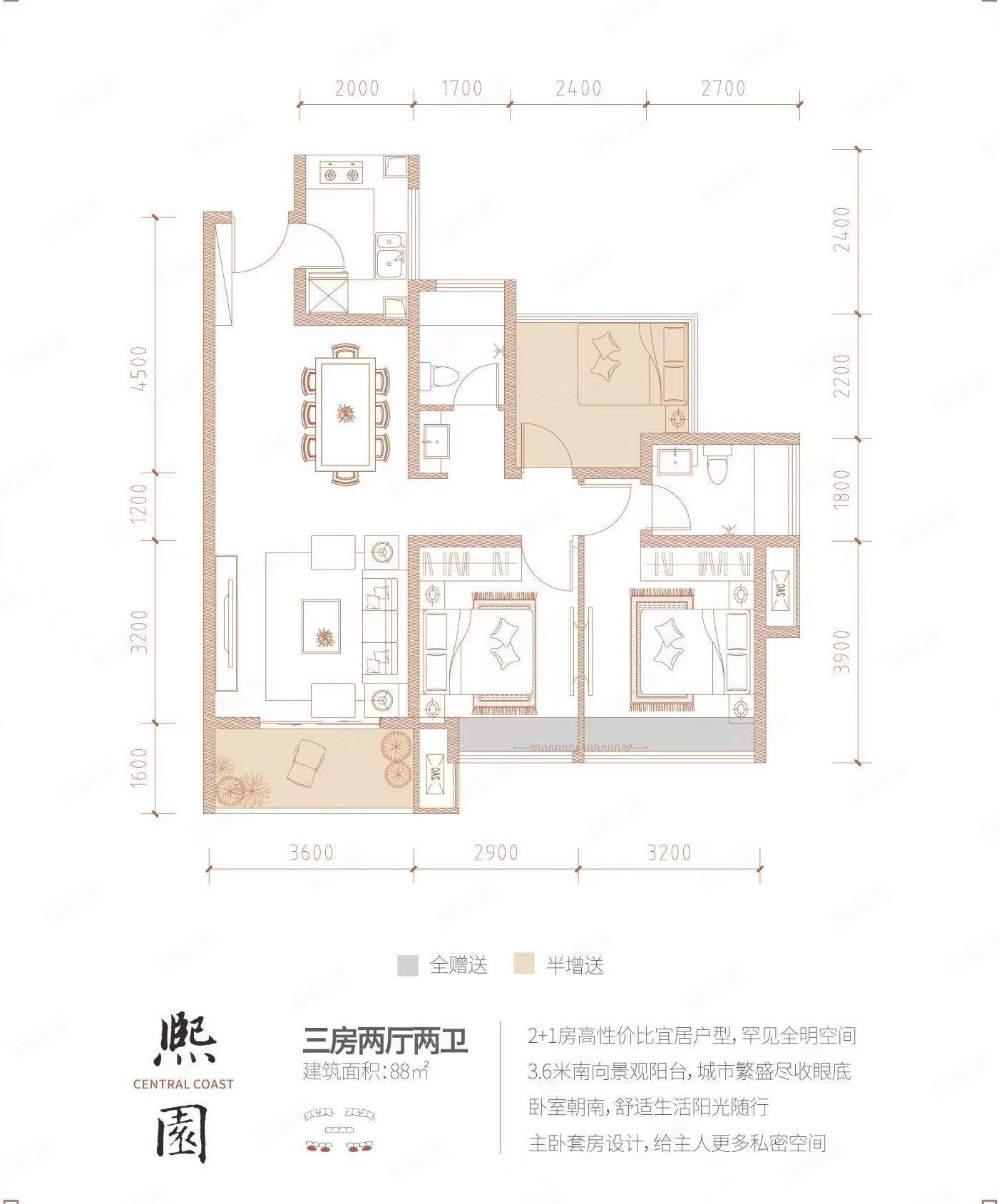 国贸万象城 万绿园旁 华润东悦府 大三居 精装 拎包入住那种