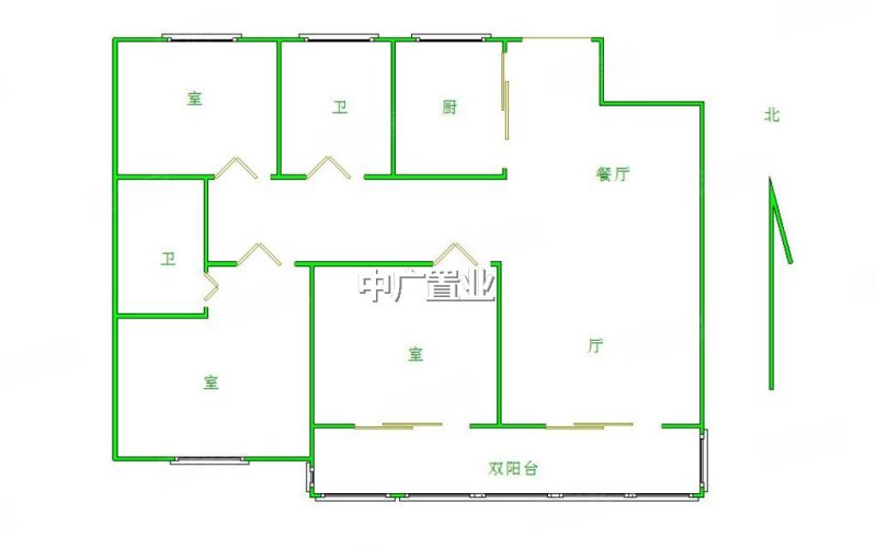 中海润江府3室2厅2卫107㎡南北147万