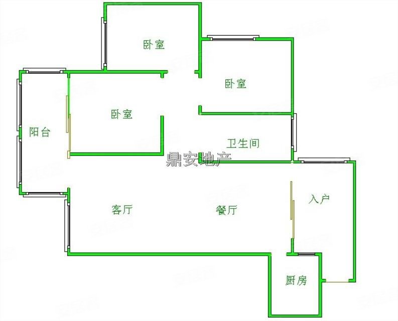 富丽花城3室2厅1卫89㎡东西116万