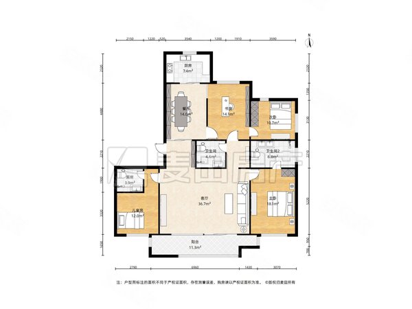 北京石景山八宝山国风长安云棠南北通透 4室2厅 国风长安云棠出租房源