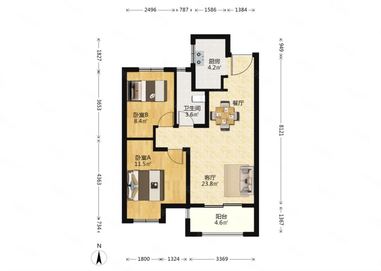 景瑞望府精装两房高楼层采光视野好可议价