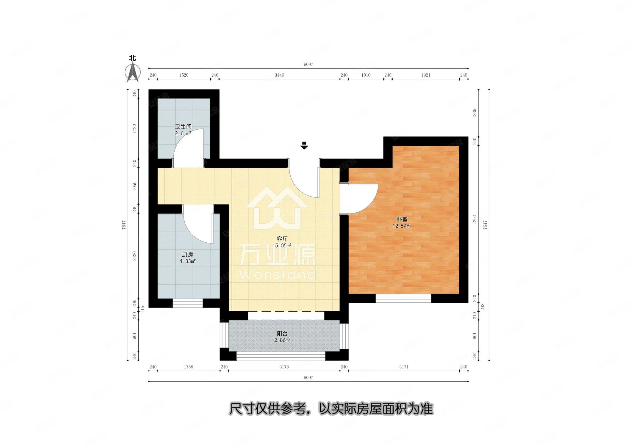 西部新城觉祥园1室1厅1卫51㎡南36万