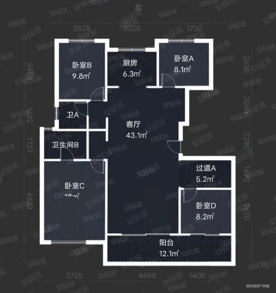 中南春溪集4室2厅2卫142㎡南北258万