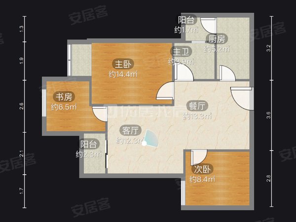重庆两江新区木耳中国摩金棕公馆78平 押一付三 3室 电梯房 中国摩