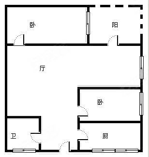 新宇大厦2室2厅1卫80.81㎡南北92万