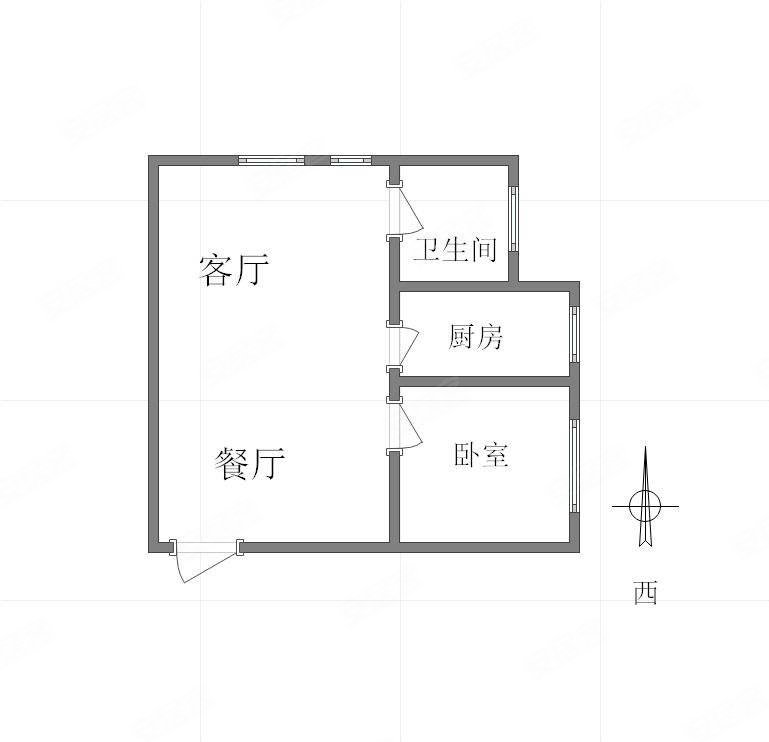 正升百老汇1室1厅1卫67.44㎡南75万