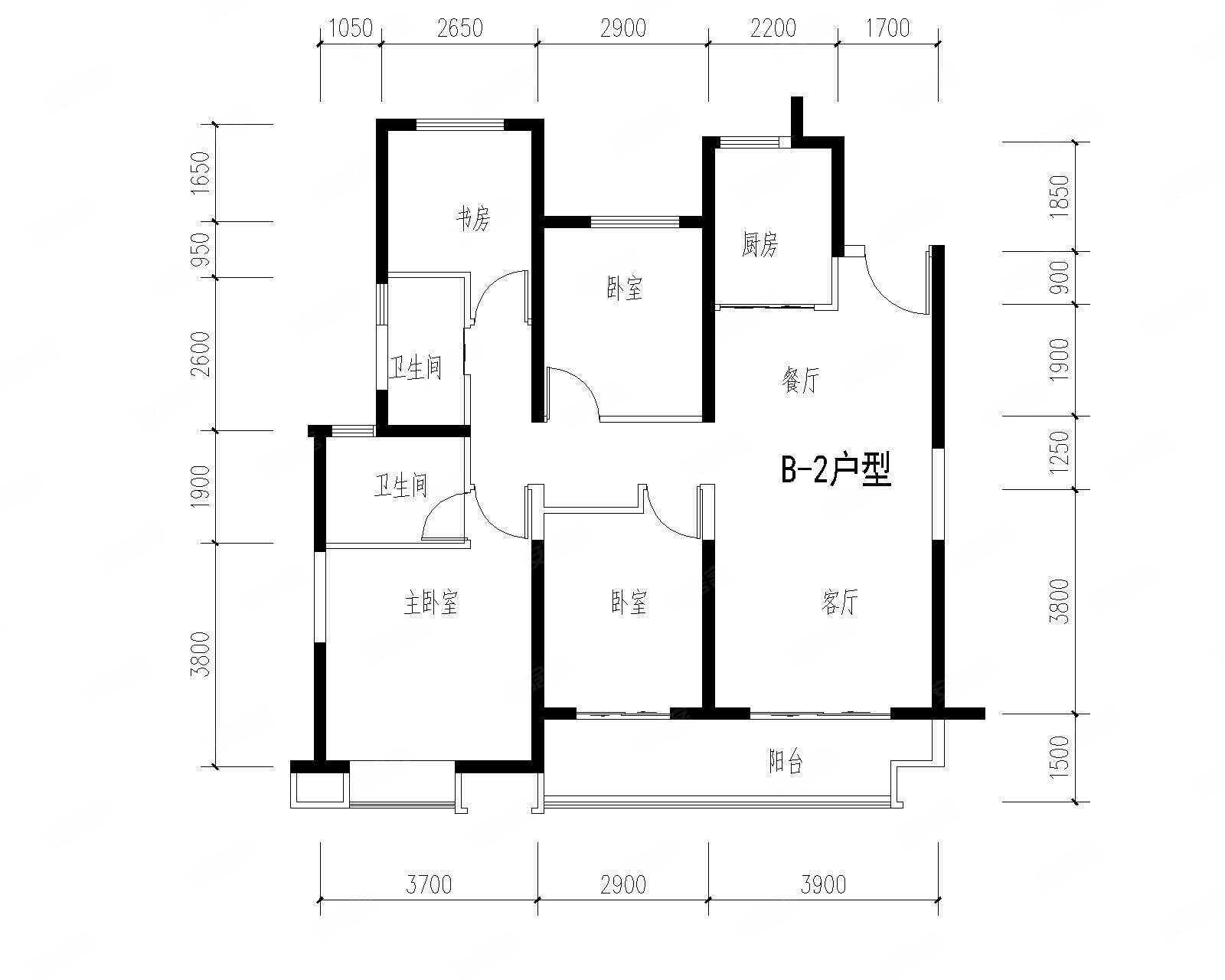 中南珍宝岛熙悦4室2厅2卫125㎡南北98万