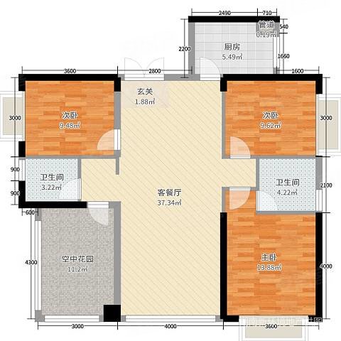 江山如画3室2厅2卫114.06㎡南北114.8万