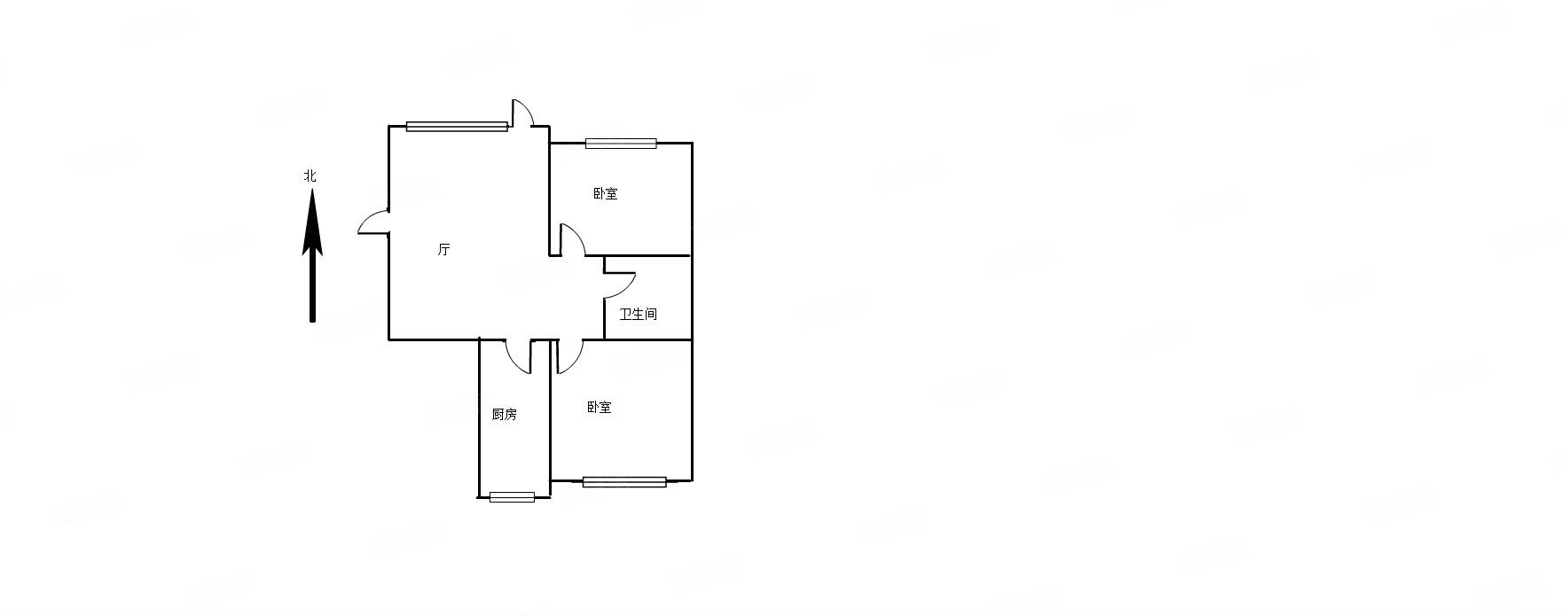 鑫丰中心里2室1厅1卫72.68㎡南北99万