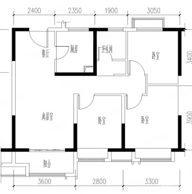 市府名苑3室2厅1卫106㎡南北76万