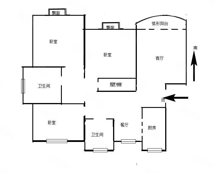 富浩花园3室2厅2卫123.58㎡南580万