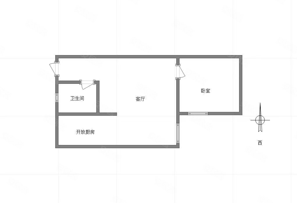 盘龙花园(一期A区)1室1厅1卫35.89㎡南28万