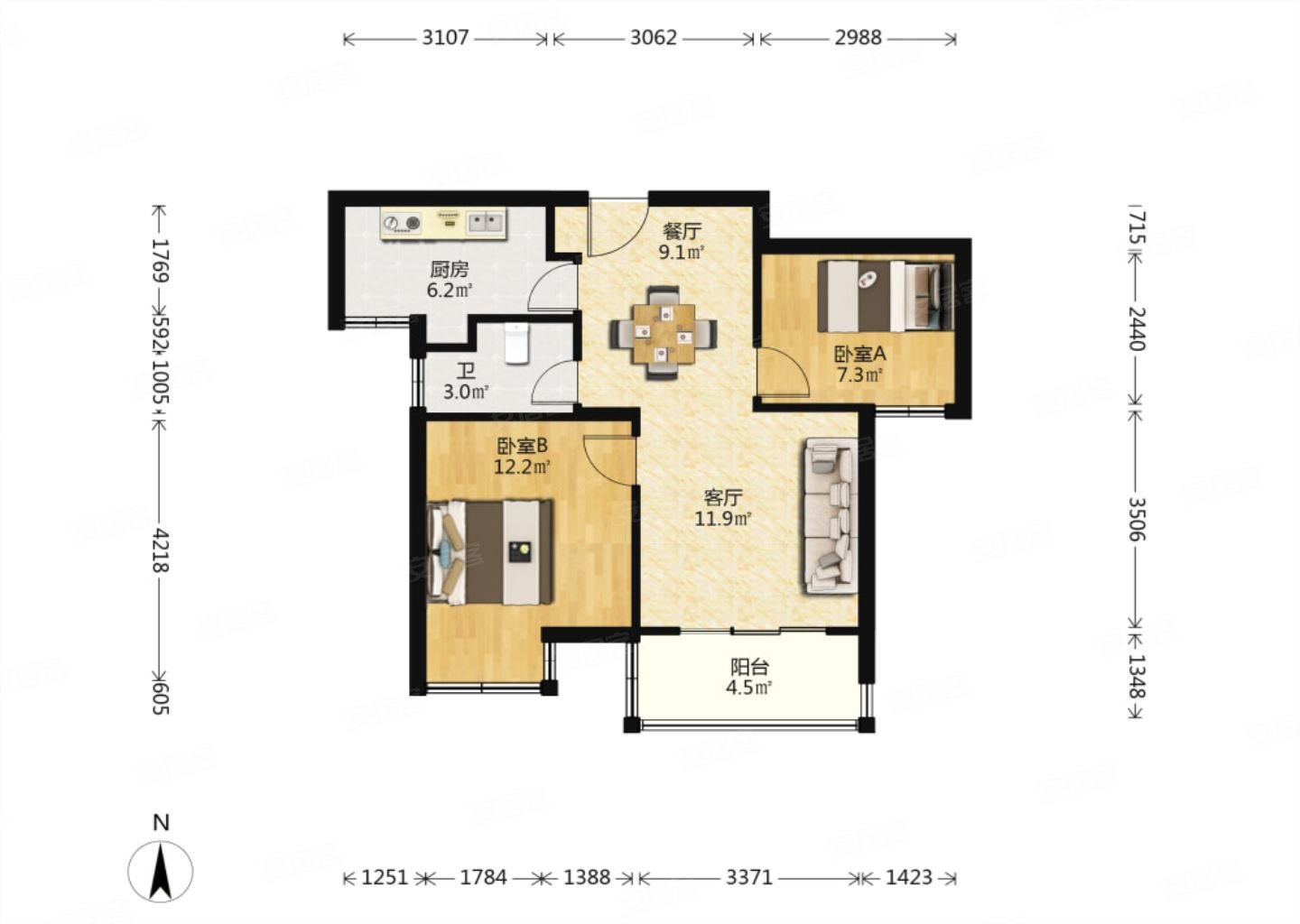 精装经典小户型格局好生活配套方便