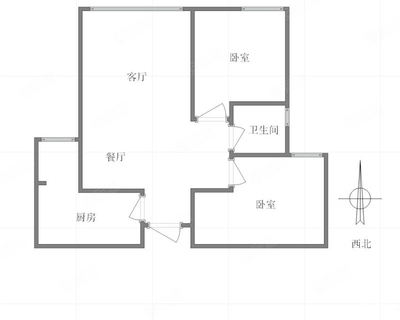 融汇温泉城圣地亚(北区)2室2厅1卫72.44㎡南北76.5万