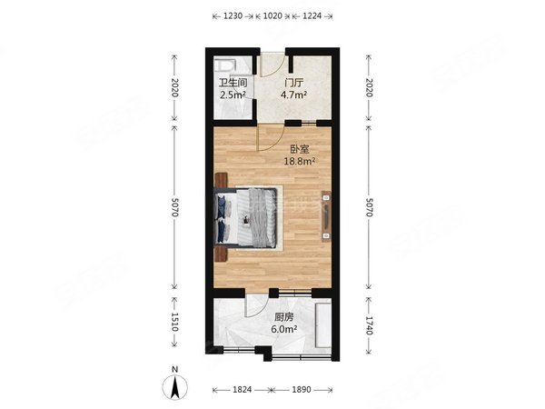 【多图】双安青年公寓,中关村租房,整租 皂君庙 青年公寓 1室1厅,海淀