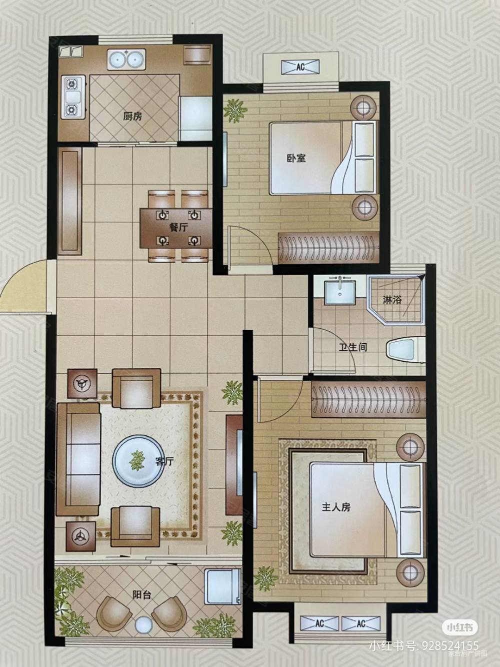 水岸檀香湾2室2厅1卫94㎡南北58万