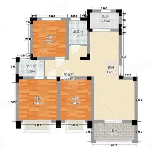 建设北路小区3室2厅1卫110㎡南北30万