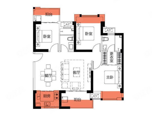 泉州丰泽城东星光耀广场星光耀广场 2室2厅1卫 电梯房 精装修 80平