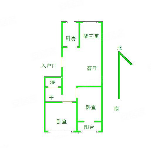 公园首府3室1厅1卫101㎡南北101万