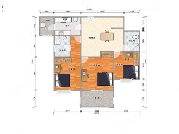 【多图】融城理想,金融城租房,主卧带卫!