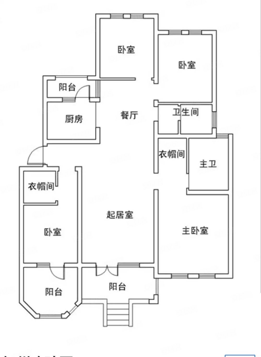 洋房150平米户型图图片