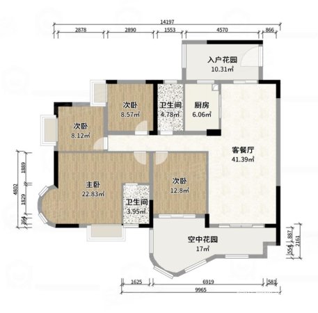 泰湖新城4室2厅2卫159.8㎡南北138万