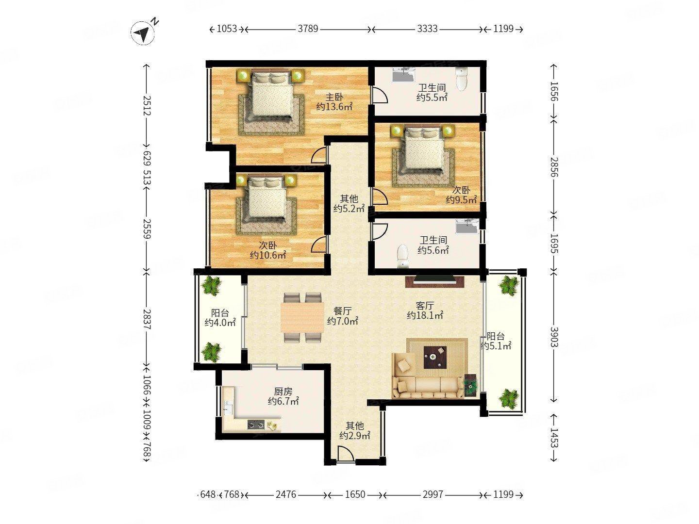新上架 满五 随时看房地铁口物,中骏四季阳光二期二手房,290万,3室2厅