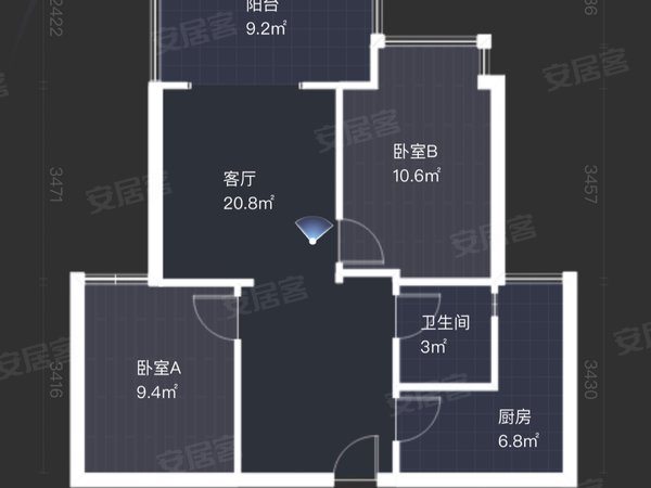 成都成华动物园富丽花城富丽花城 2室2厅1卫 59平 电梯房 精装修出租