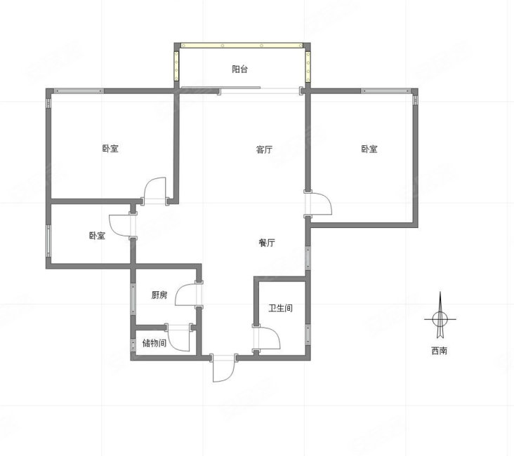 材料所家属楼3室1厅1卫105㎡南北66万