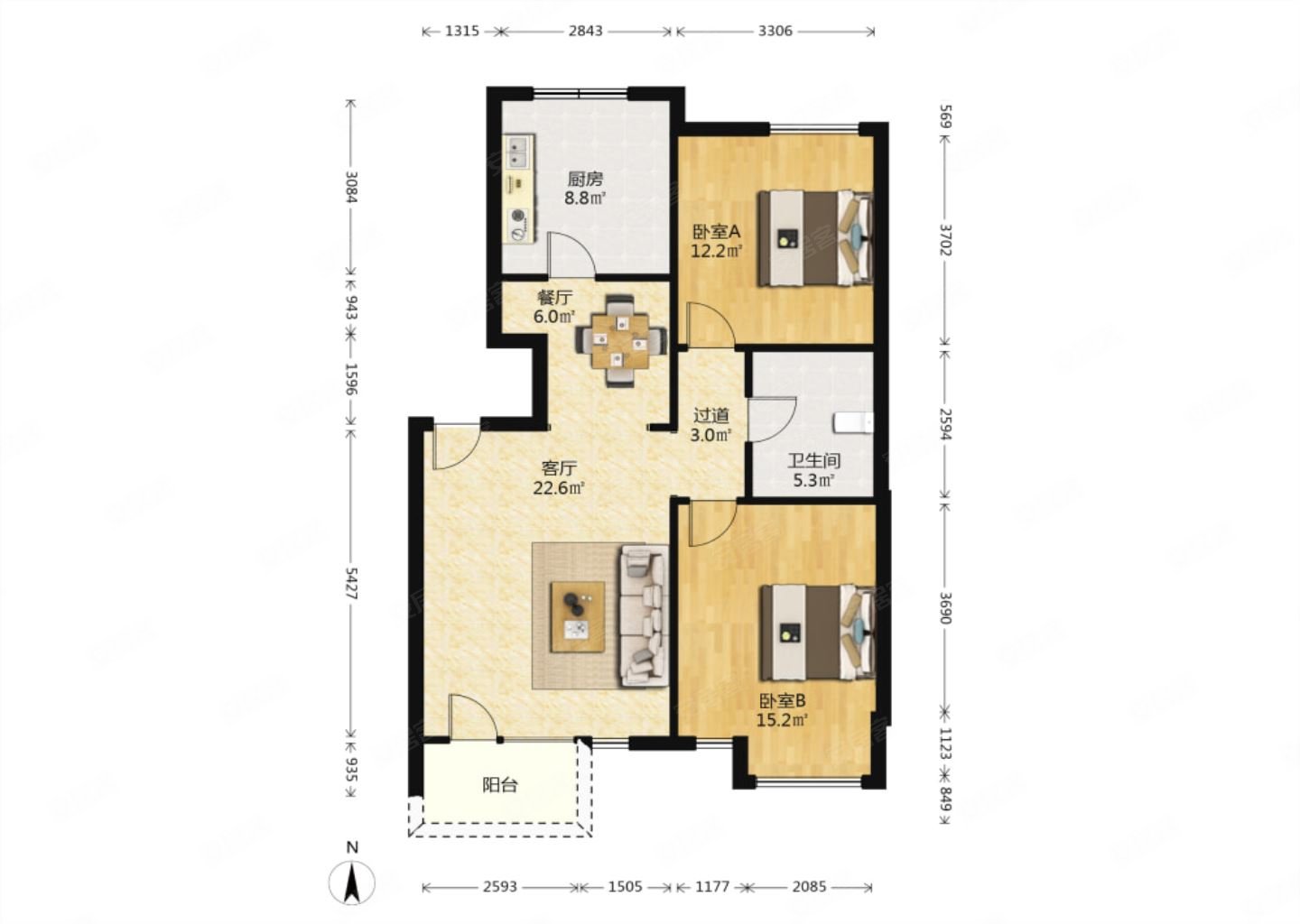 非顶楼万科假日洋房h户型两室随时看房价格可谈业主急售