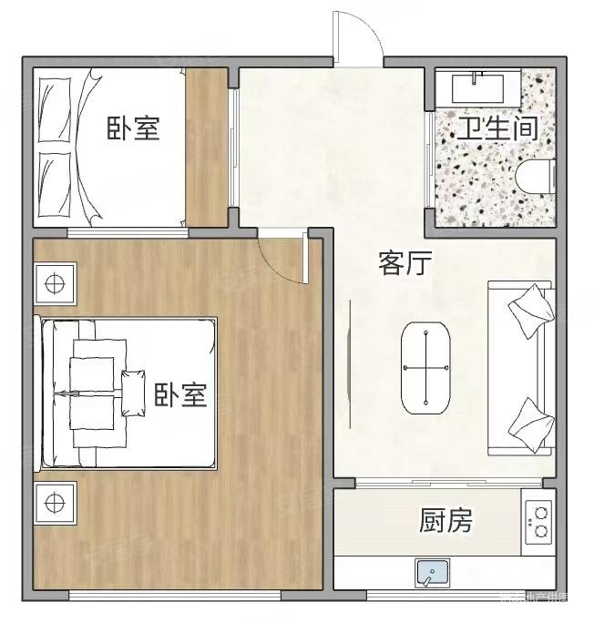 七绣路(华西小区)1室1厅1卫44㎡南51.8万