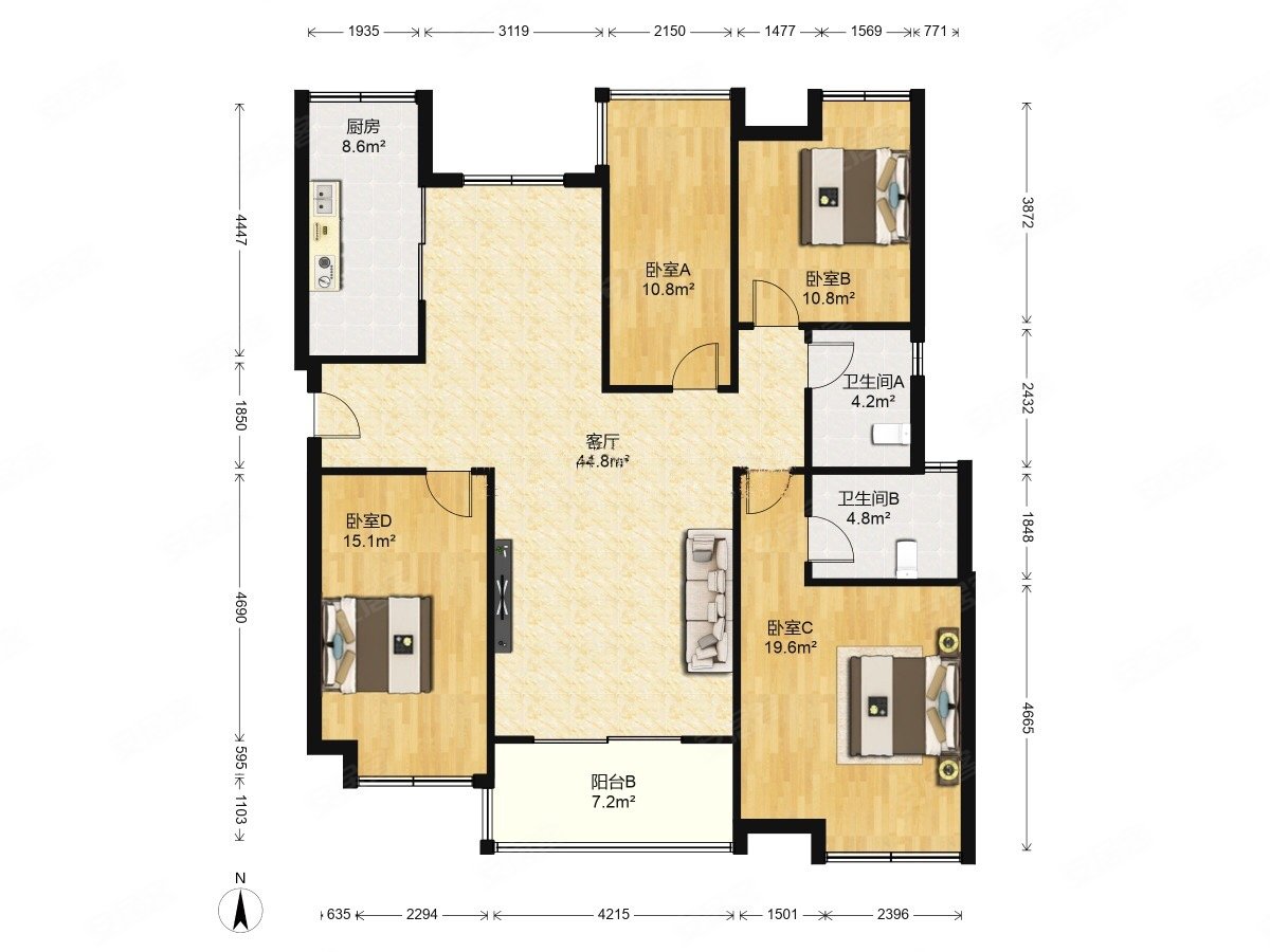 中海海悦花园户型图,户型图图片_大山谷图库