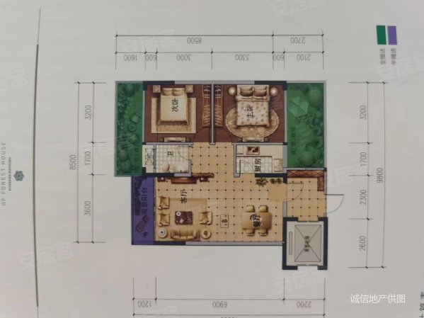 聚龙豪邸2室2厅1卫90㎡南北36万